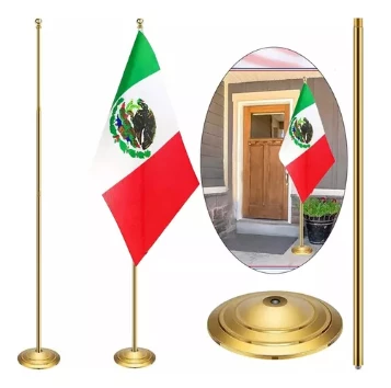 Asta y base de piso para bandera ajustable