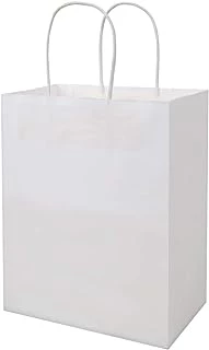 Bolsa Blanca con Asas de Papel Torcido