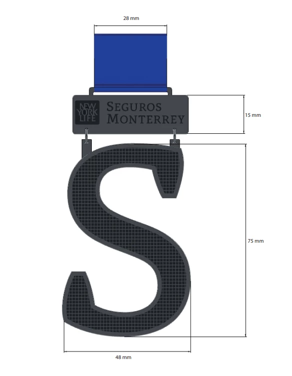 Medalla en metal Zamac con Ensable