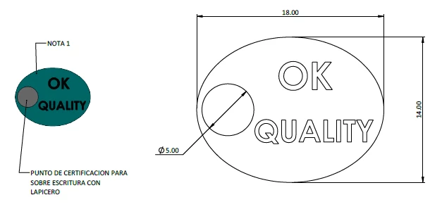 Etiqueta en papel bond