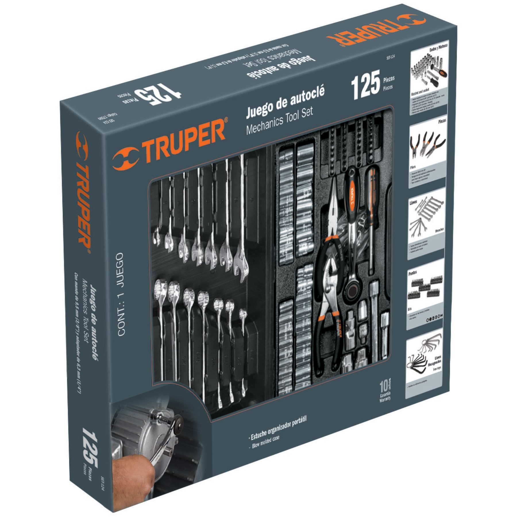 Juego de herramienta Truper para mecánico, mixto, 119 piezas