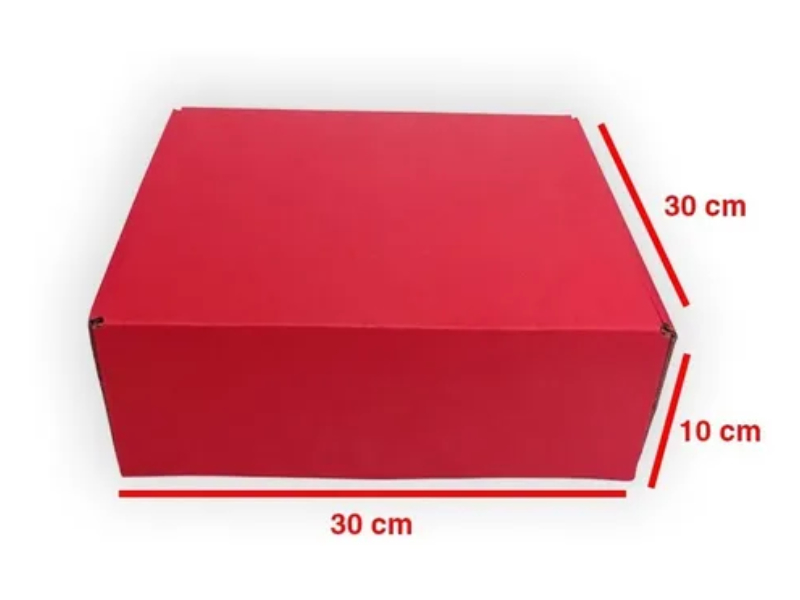 Paq 10 Cajas de Cartón Microcorrugado Roja en Woove